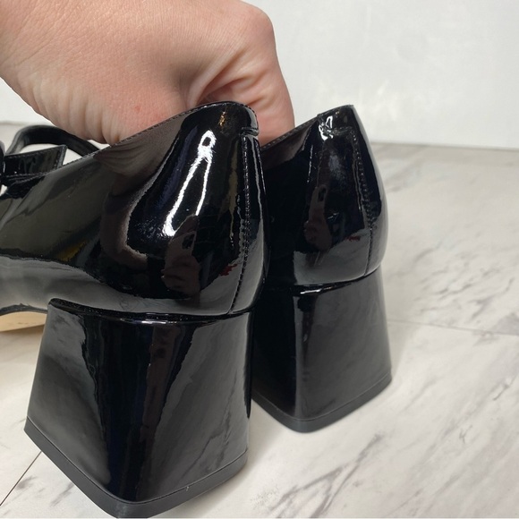 New! Marc Fisher Nessily Black Patent Block Heel Mary Jane Pump 9 1/2 M - Picture 4 of 15